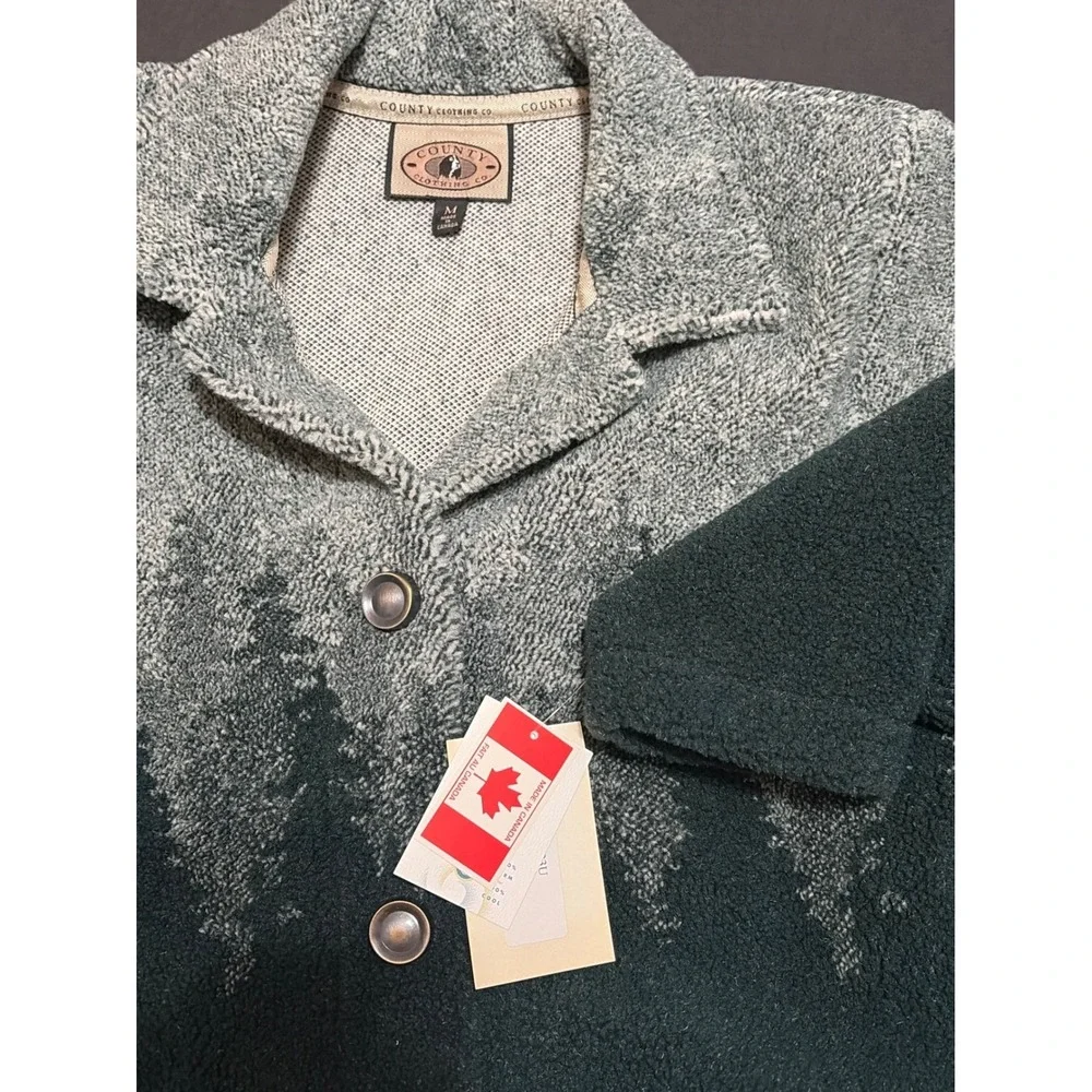 NWT Vtg County Clothing Co Green Sherpa Fleece Forest Jacket Women's M Cabin